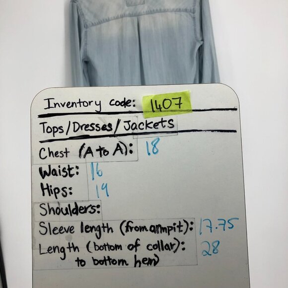Rails Chanbray Light Wash Long Sleeve Full  Button-up Lightweight Denim Shirt XS - Picture 16 of 16